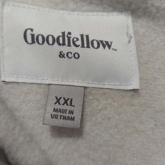 Mens beige fleece mock neck long sleeve shirt - Picture 5 of 6